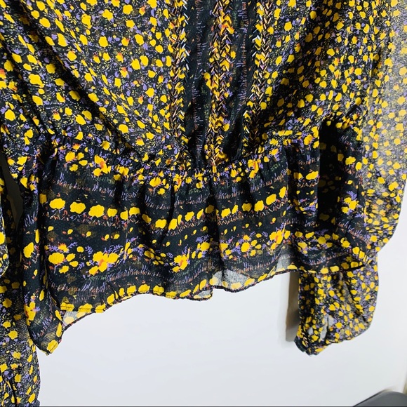 Free People If I Had You Printed Blouse Medium - Picture 7 of 8